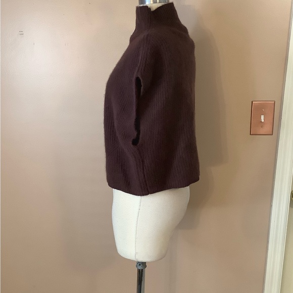 Anthropologie The Enzo Cashmere Poncho Sweater Vest XS Petite Chocolate Brown - Picture 4 of 13